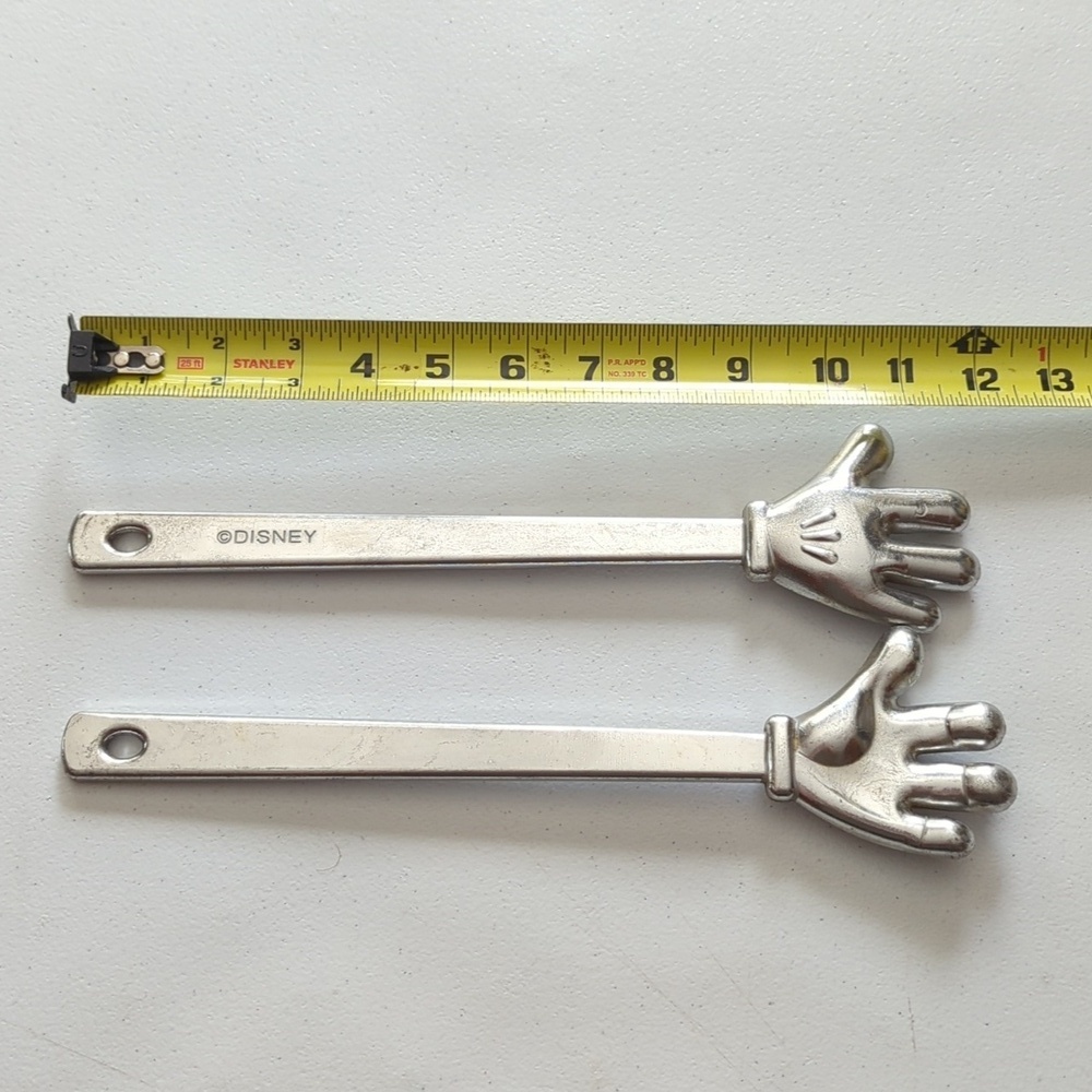 Disney Silver Hand-Shaped Stir/Salad Sticks Or Tongs ?? MICKEY!!!! - Picture 11 of 12